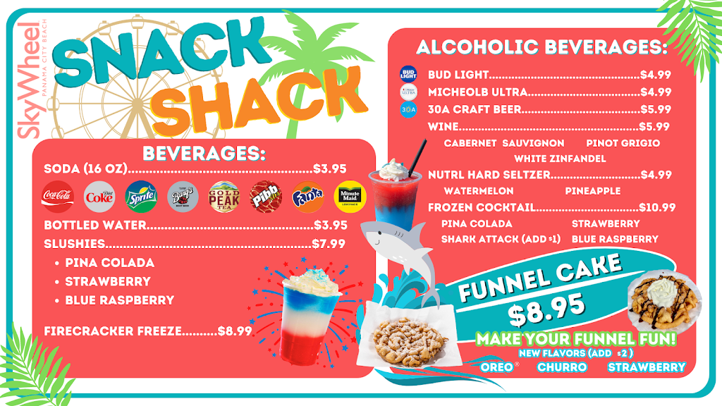 SkyWheel Snack Shack | meal takeaway | 15700 L C Hilton Jr Dr, Panama City Beach, FL 32413, USA | 8508880020 OR +1 850-888-0020