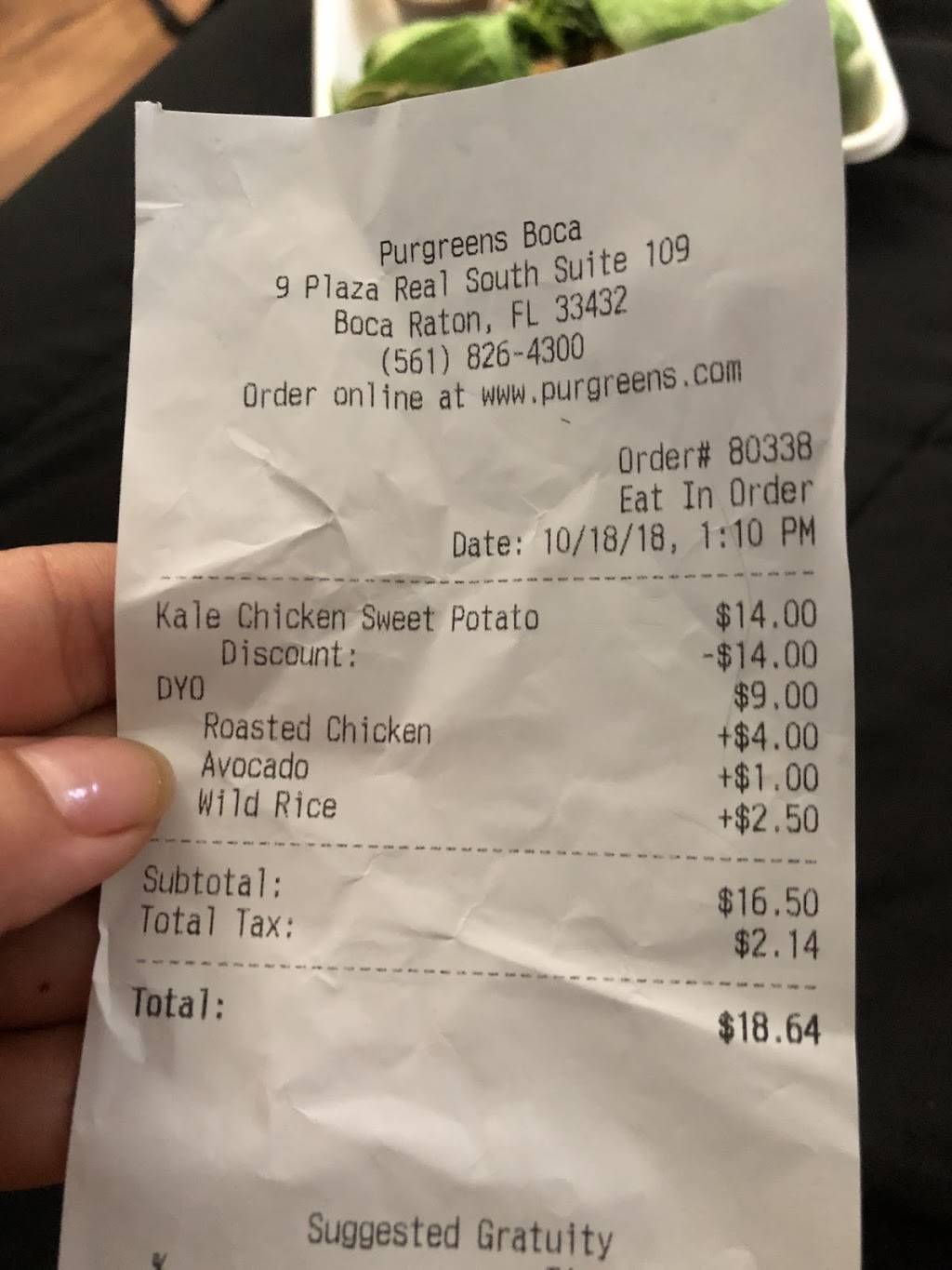PurGreens | restaurant | 9 Plaza Real S # 108, Boca Raton, FL 33432, USA | 5618264300 OR +1 561-826-4300
