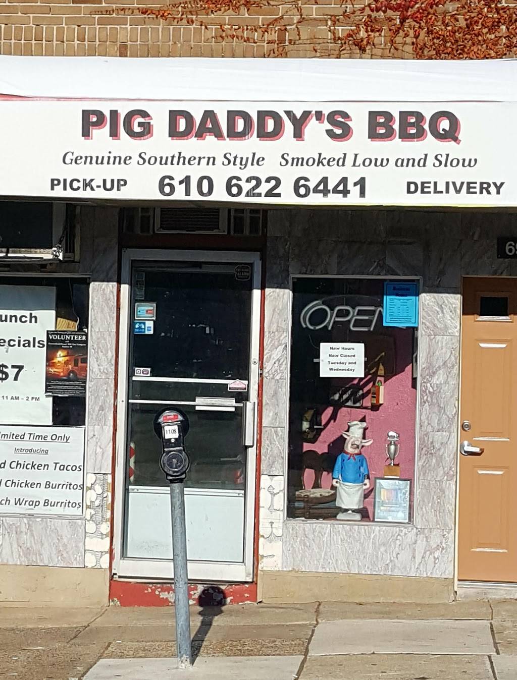 Pig Daddys BBQ | restaurant | 2312 Garrett Rd, Drexel Hill, PA 19026, USA | 6106226441 OR +1 610-622-6441