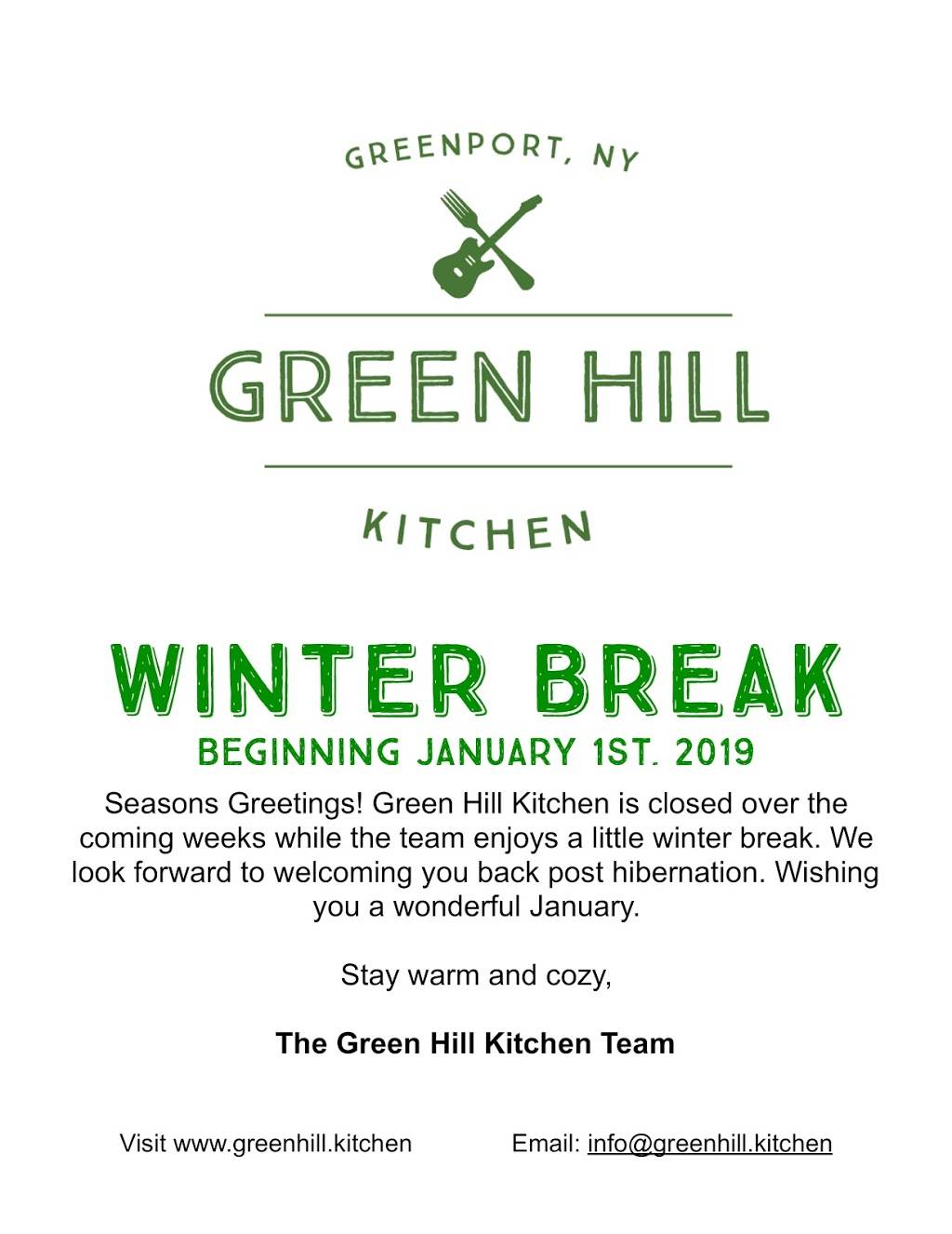 Green Hill Kitchen | restaurant | 48 Front St, Greenport, NY 11944, USA | 6314774900 OR +1 631-477-4900