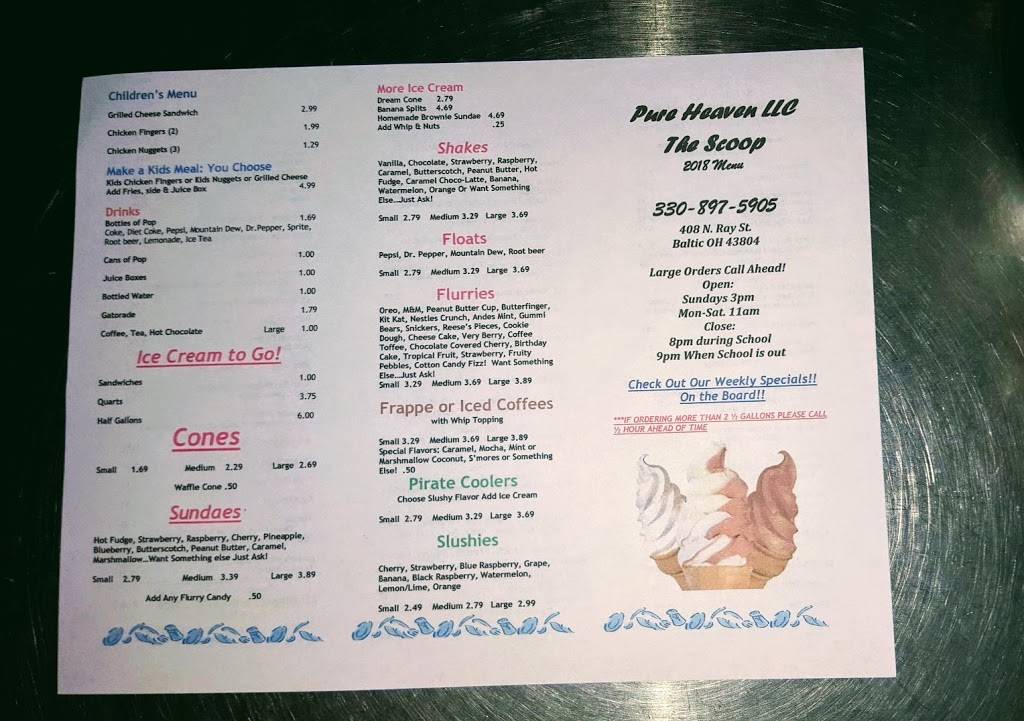 Pure Heaven LLC | restaurant | 408 Ray St N, Baltic, OH 43804, USA | 3308975905 OR +1 330-897-5905