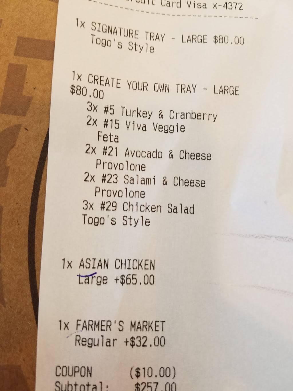 TOGOS Sandwiches | meal takeaway | 1000 Bristol St N Ste. 6, Newport Beach, CA 92660, USA | 9498631516 OR +1 949-863-1516