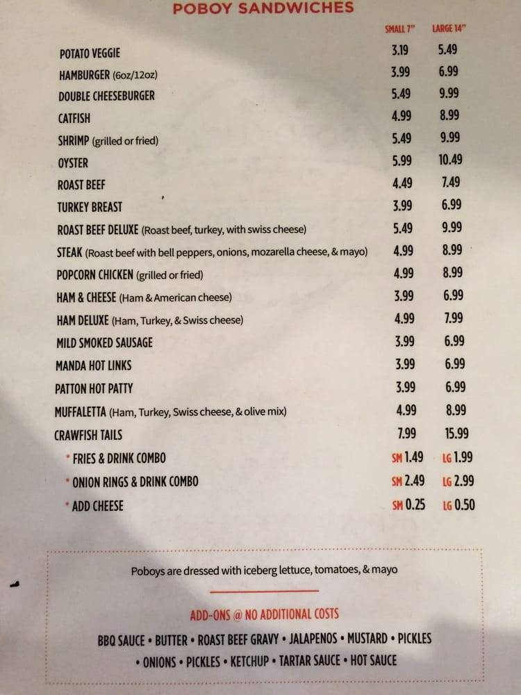 PoBoy USA | restaurant | 7214 Florida Blvd, Baton Rouge, LA 70806, USA | 2259246882 OR +1 225-924-6882