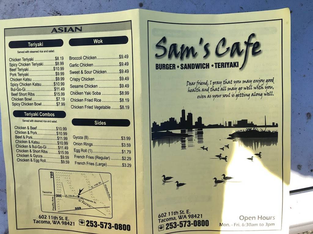 Sams Cafe | meal takeaway | 602 E 11th St, Tacoma, WA 98421, USA | 2535730800 OR +1 253-573-0800