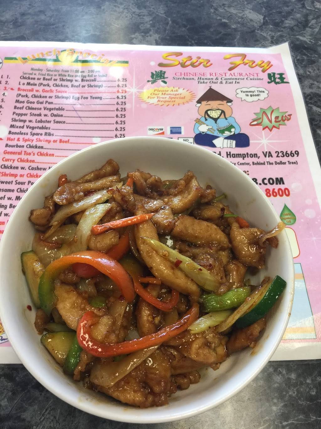 Stir Fry | restaurant | 3923 Kecoughtan Rd, Hampton, VA 23669, USA | 7577238600 OR +1 757-723-8600