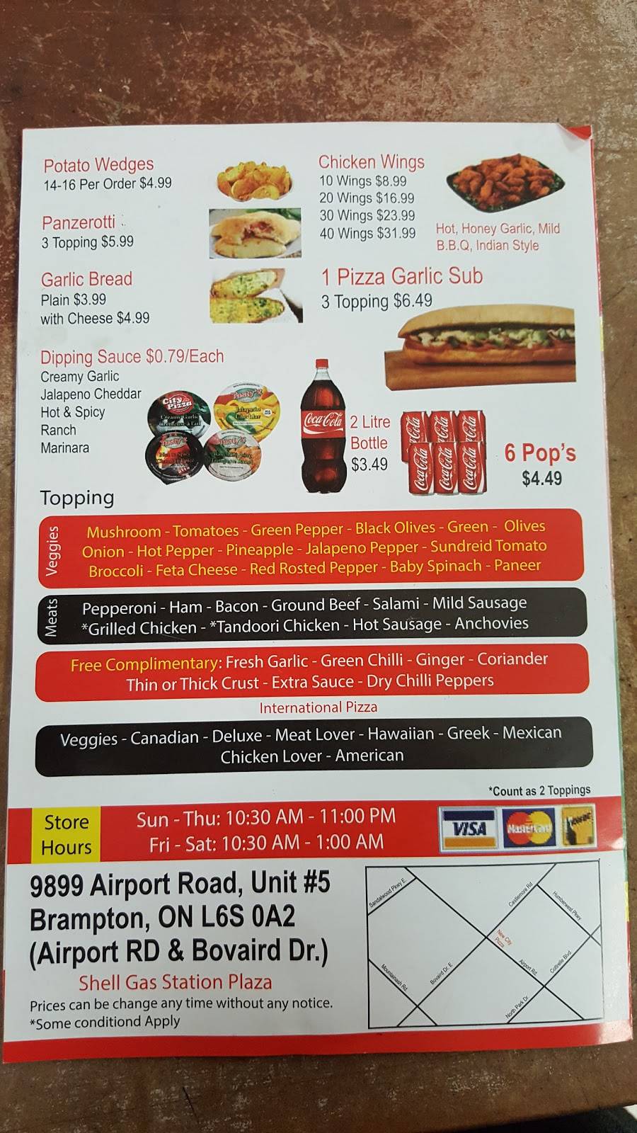 New City Pizza | restaurant | 9899 Airport Rd #5, Brampton, ON L6S 0A2, Canada | 9057926000 OR +1 905-792-6000