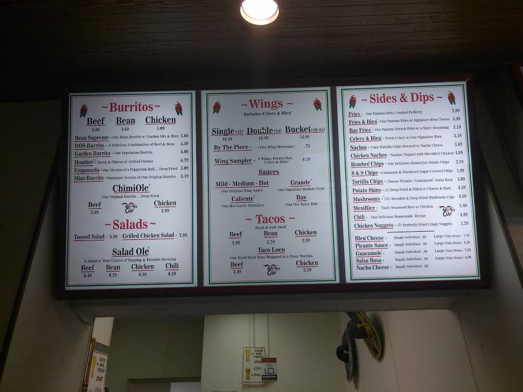 Wings Olé | restaurant | 1486 Locust Ave, Fairmont, WV 26554, USA | 3043635264 OR +1 304-363-5264