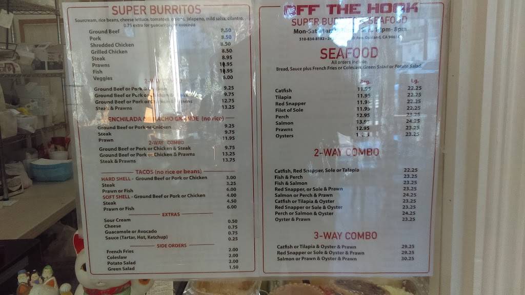 Off the Hook Seafood & Super Burritos | restaurant | 2432 Telegraph Ave, Oakland, CA 94612, USA | 5108348182 OR +1 510-834-8182