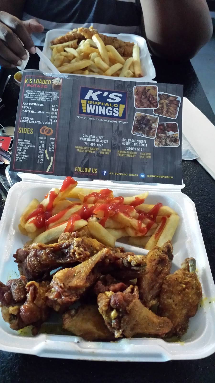 Ks Buffalo Wings | restaurant | 828 Broad St, Augusta, GA 30901, USA | 7068695151 OR +1 706-869-5151