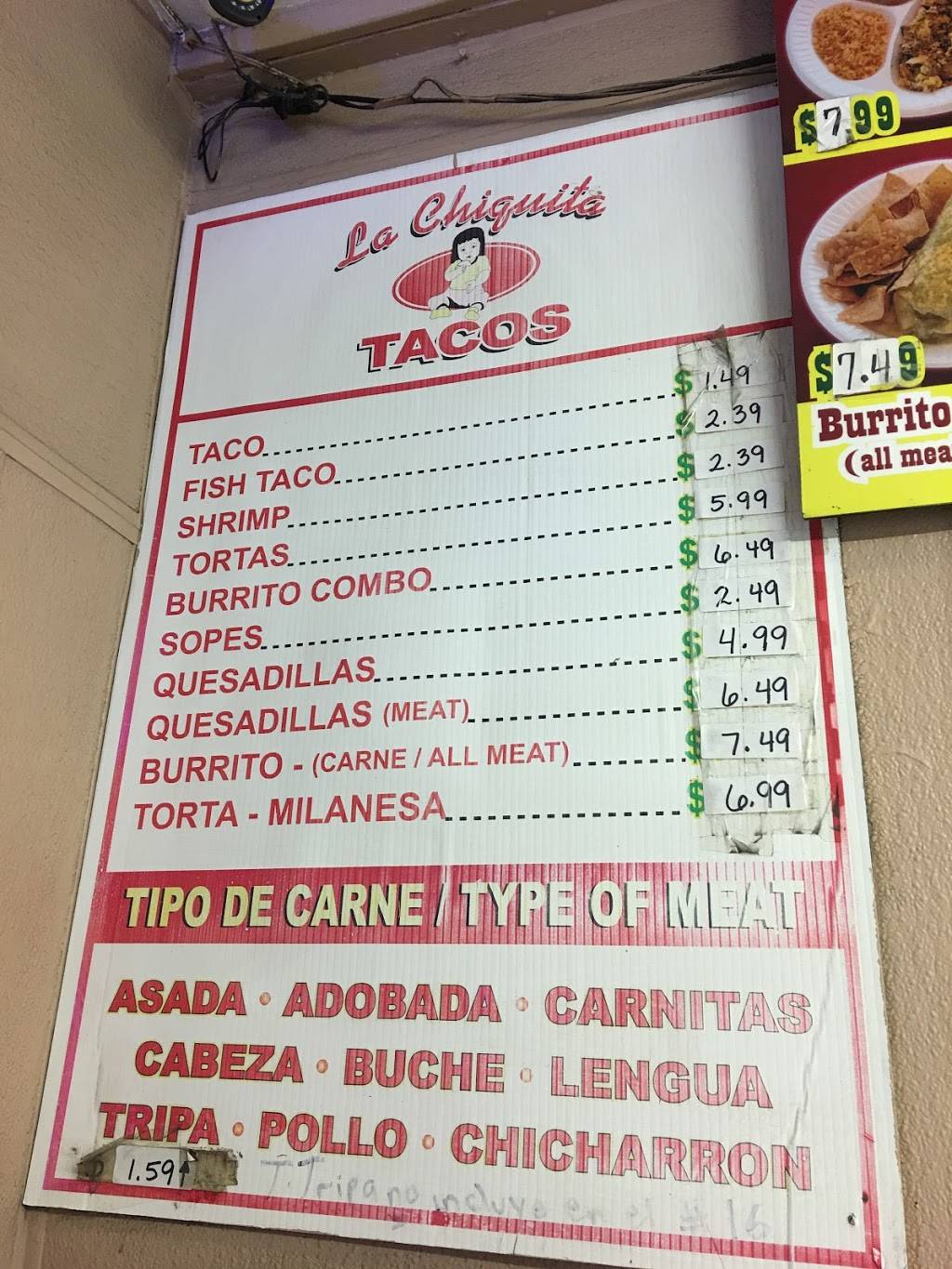 La chiquita Tacos | restaurant | 15046 Valley Blvd, Fontana, CA 92335, USA | 9093579621 OR +1 909-357-9621