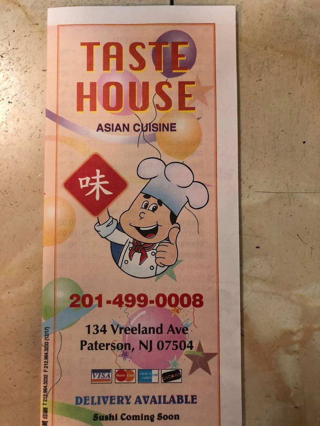 Taste House | meal takeaway | 134 Vreeland Ave, Paterson, NJ 07504, USA | 2014990008 OR +1 201-499-0008