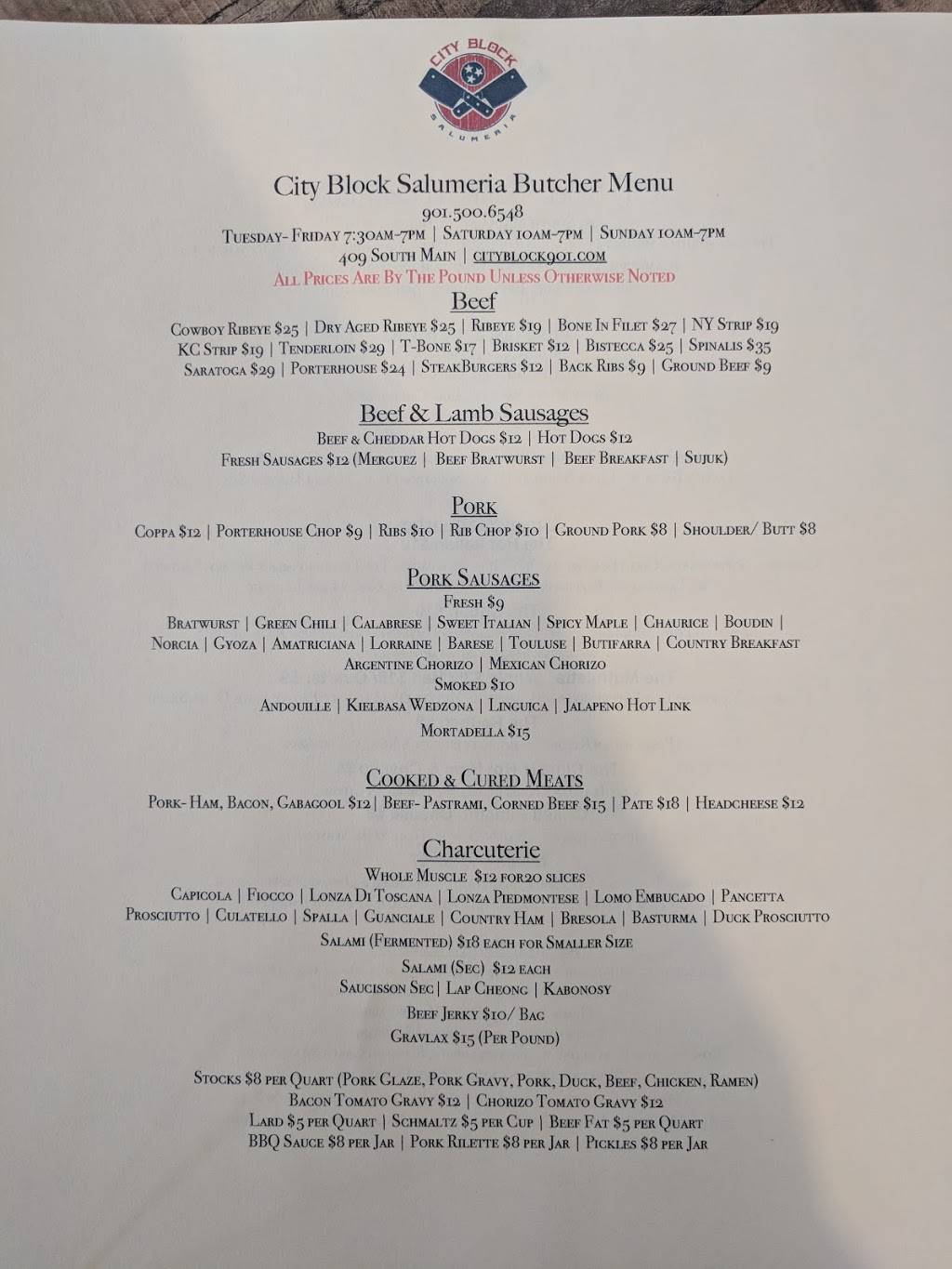 City Block Salumeria | restaurant | 409 S Main St, Memphis, TN 38103, USA | 9015006548 OR +1 901-500-6548