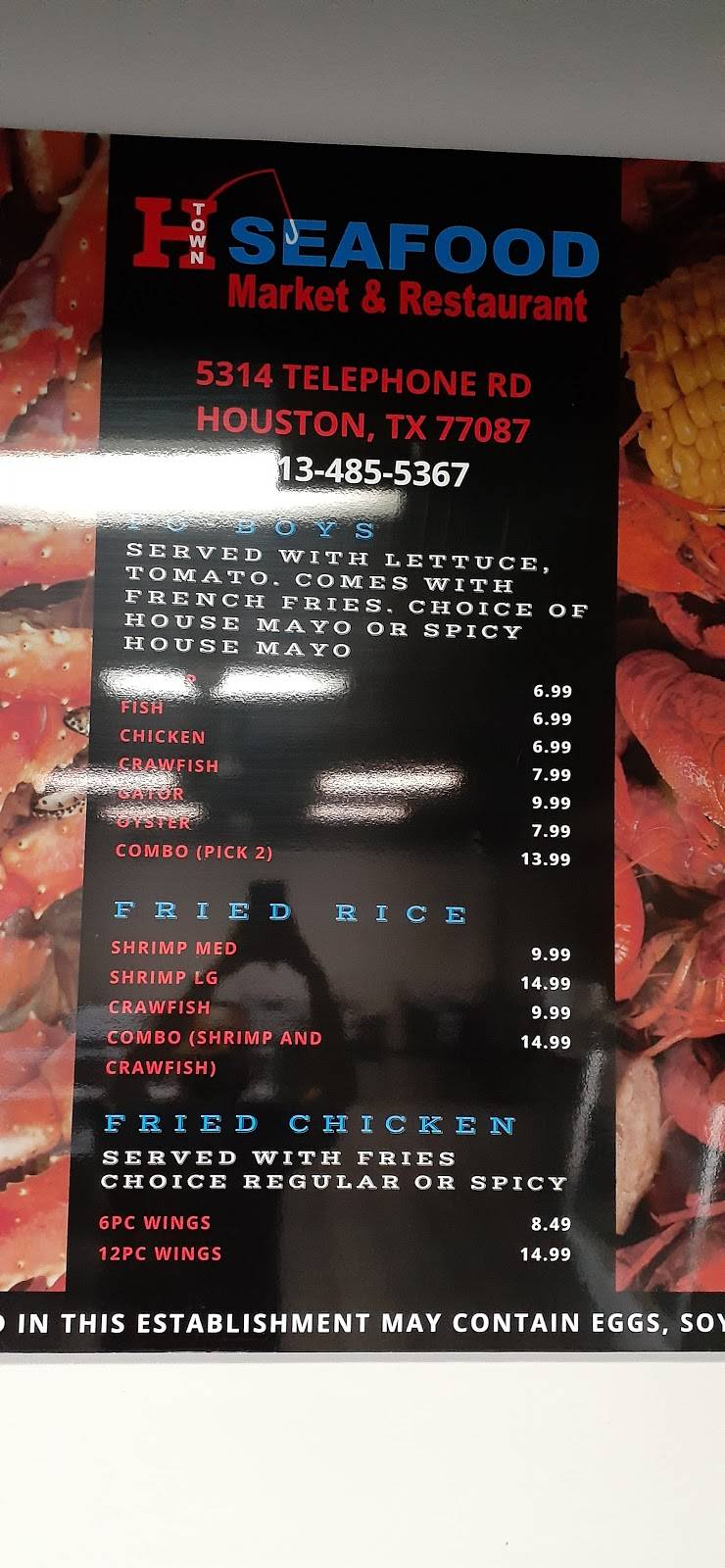 H-Town Seafood | restaurant | 5314 Telephone Rd, Houston, TX 77087, USA | 7132025462 OR +1 713-202-5462