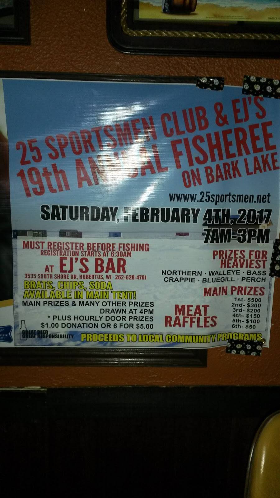 EJs | restaurant | 3535 S Shore Dr, Hubertus, WI 53033, USA | 2626284701 OR +1 262-628-4701