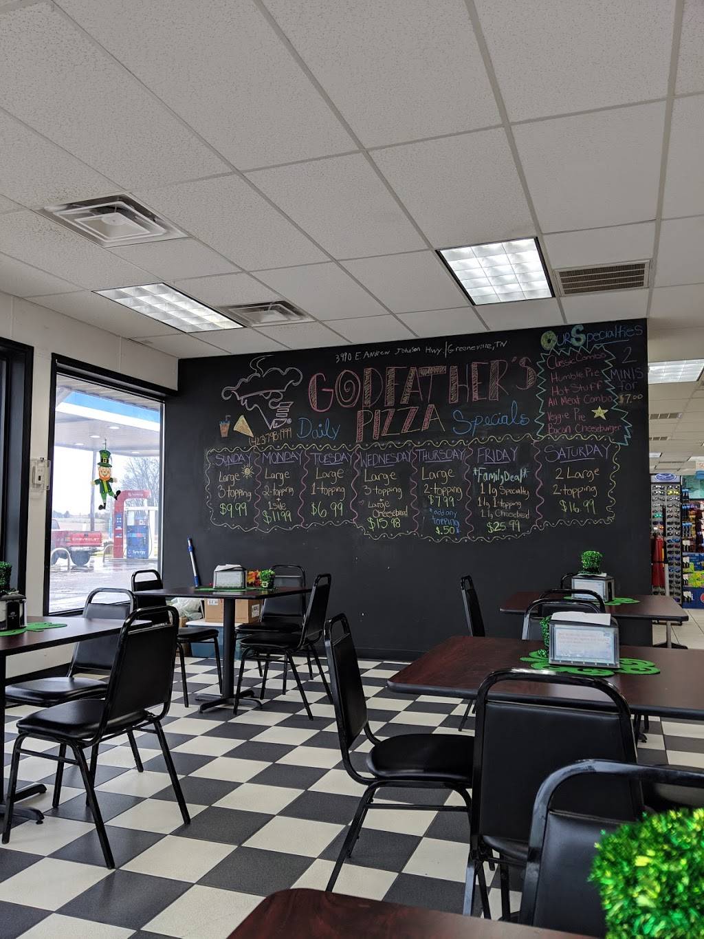 Godfathers Pizza Express | restaurant | 3990 E Andrew Johnson Hwy, Tusculum, TN 37745, USA | 4237981999 OR +1 423-798-1999