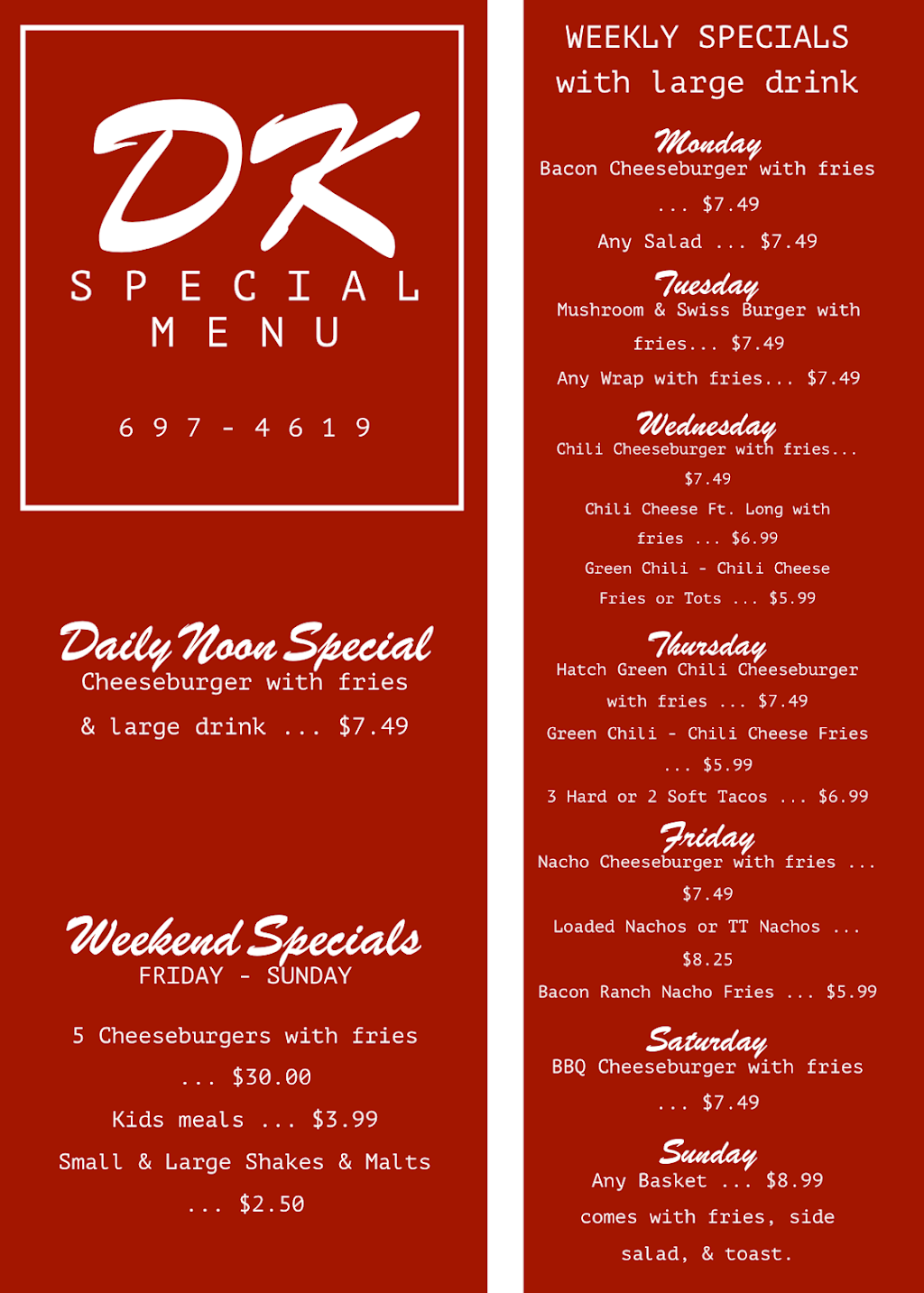 Dairy Kreem | restaurant | 350 Morton St, Elkhart, KS 67950, USA | 6206974619 OR +1 620-697-4619