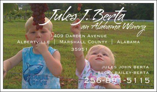 Jules J Berta Vineyards | meal takeaway | 1409 Darden Ave, Albertville, AL 35951, USA | 2568915115 OR +1 256-891-5115