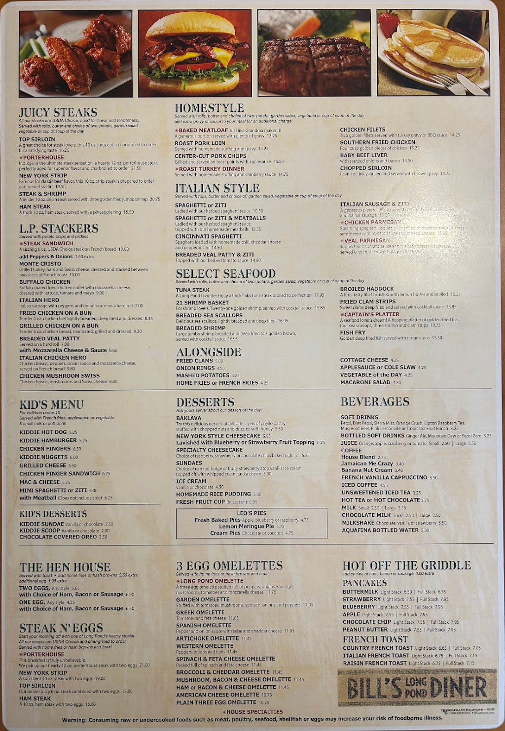 Bills Long Pond Diner | restaurant | 496 Long Pond Rd, Rochester, NY 14612, USA | 5853406818 OR +1 585-340-6818