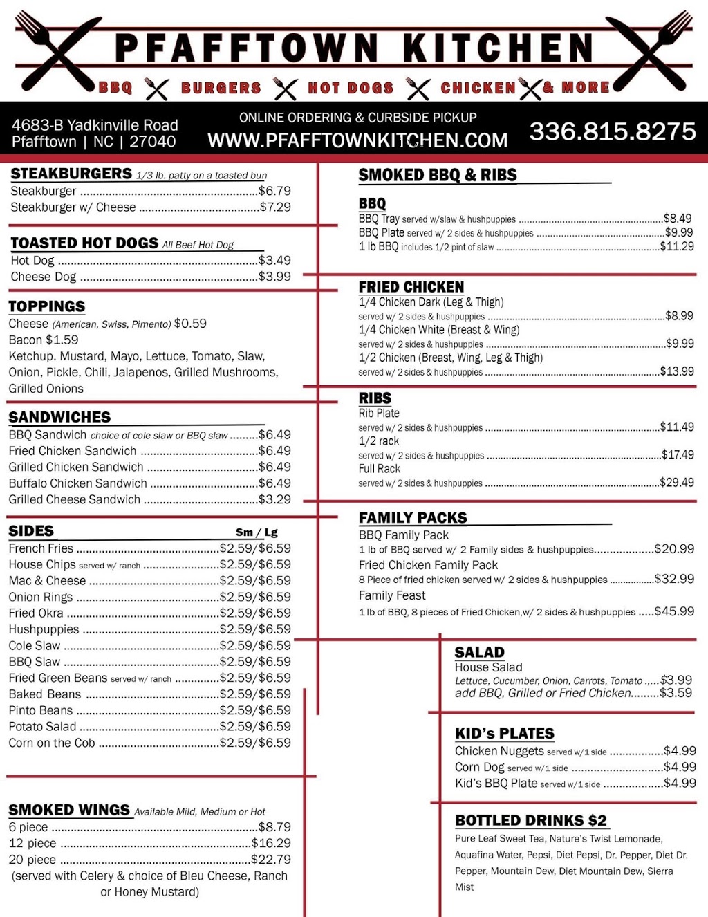 Pfafftown Kitchen | restaurant | 4683 Yadkinville Rd, Pfafftown, NC 27040, USA | 3368158275 OR +1 336-815-8275