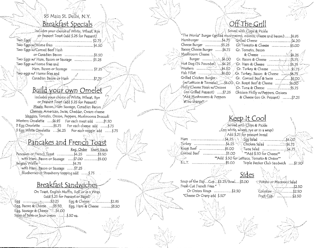 Delhi Diner | restaurant | 95 Main St, Delhi, NY 13753, USA | 6077462207 OR +1 607-746-2207