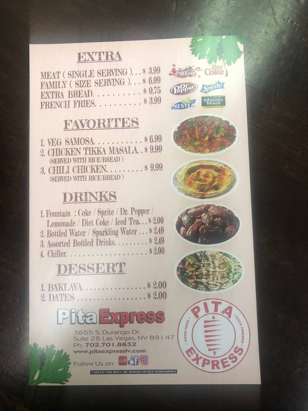 Pita Express | restaurant | 3655 S Durango Dr Ste 25, Las Vegas, NV 89147, USA | 7027018832 OR +1 702-701-8832