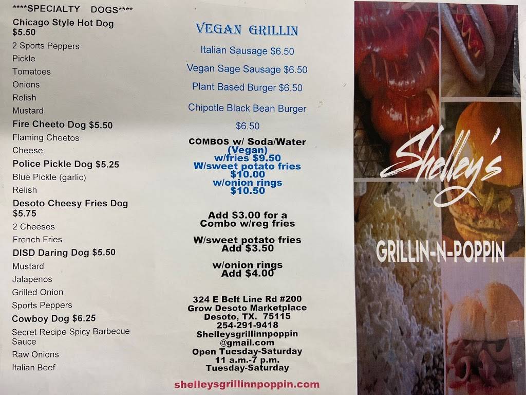 Shelleys GRILLIN-N-POPPIN | restaurant | 324 E Belt Line Rd #200, DeSoto, TX 75115, USA | 2542919418 OR +1 254-291-9418