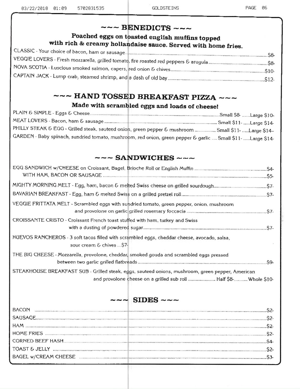 Goldsteins Delicatessen | restaurant | 200 Pierce St, Kingston, PA 18704, USA | 5702830653 OR +1 570-283-0653