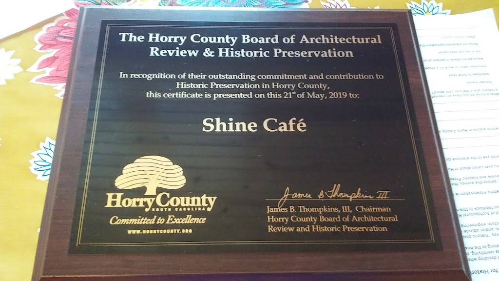 Shine Cafe | restaurant | 707 Main St, Conway, SC 29526, USA | 8434889990 OR +1 843-488-9990