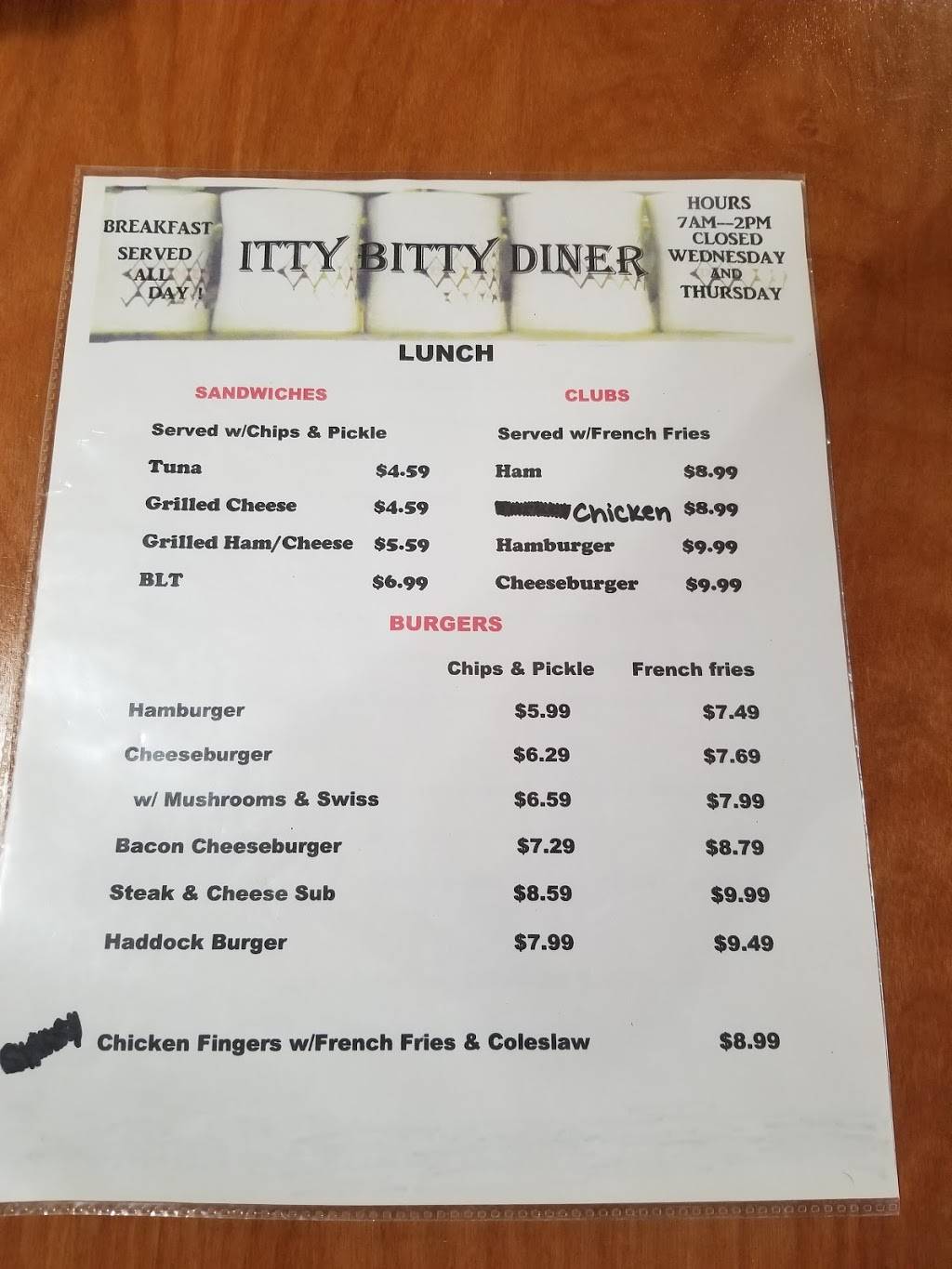 Itty-Bitty Diner | restaurant | 1166 US-1, Hancock, ME 04640, USA | 2074223300 OR +1 207-422-3300