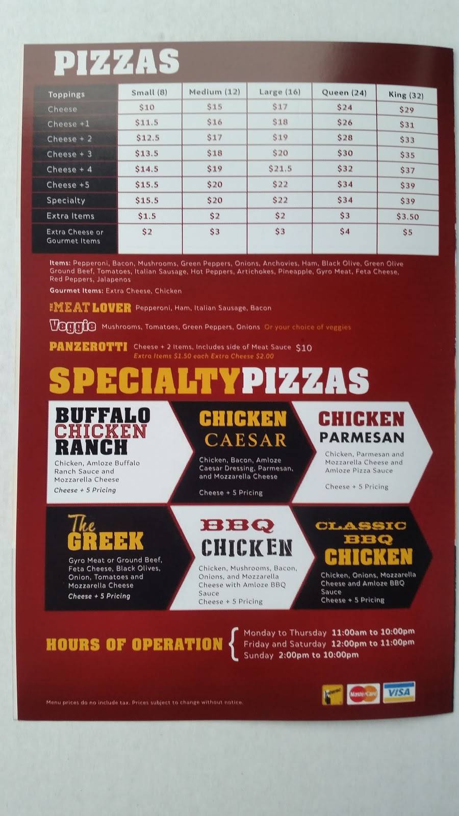 Amloze Pizza | meal takeaway | 1130 Lesperance Rd, Windsor, ON N8N 1X3, Canada | 5197353588 OR +1 519-735-3588