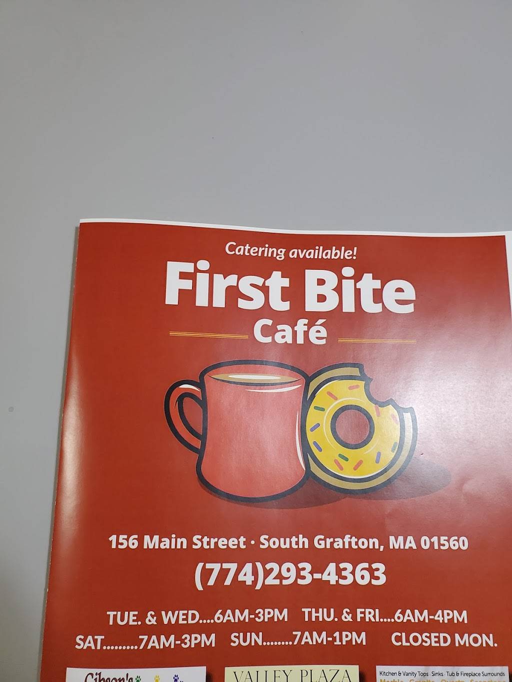 First bite cafe | restaurant | 156 Main St, South Grafton, MA 01560, USA | 7742934363 OR +1 774-293-4363