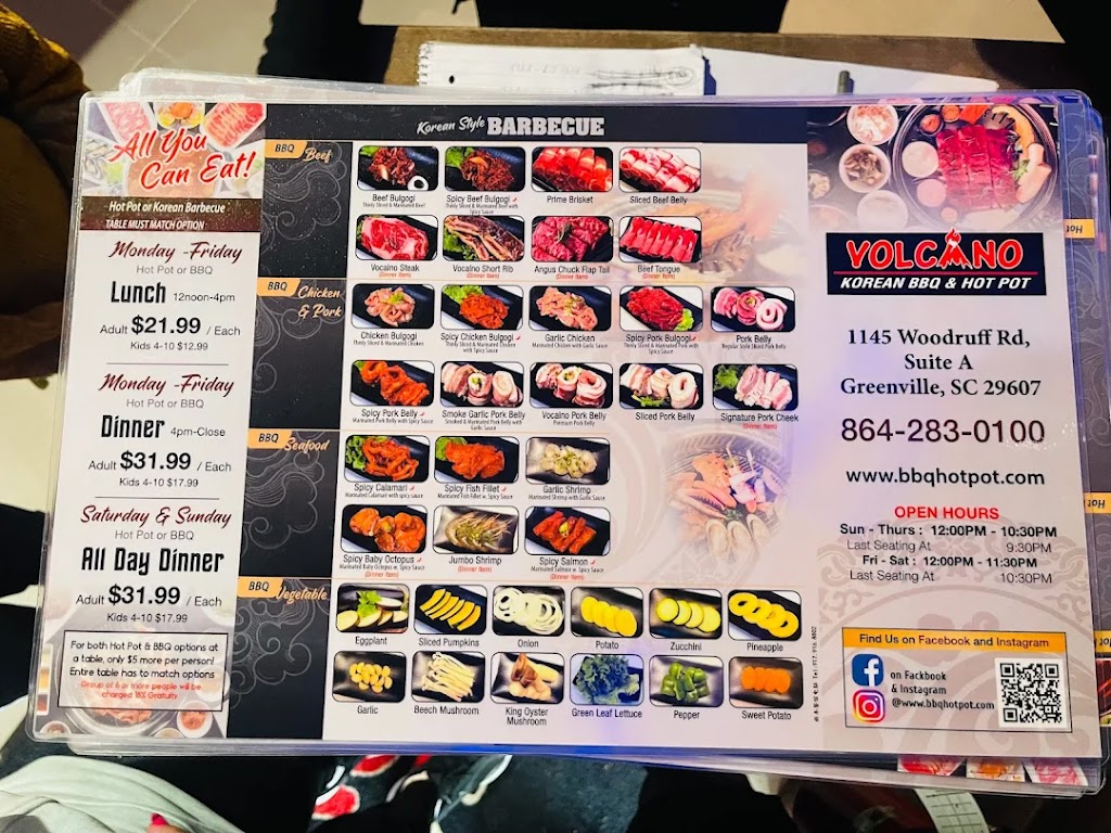 Volcano Korean BBQ and Hotpot | restaurant | 1145 Woodruff Rd, Greenville, SC 29607, USA | 8642830100 OR +1 864-283-0100