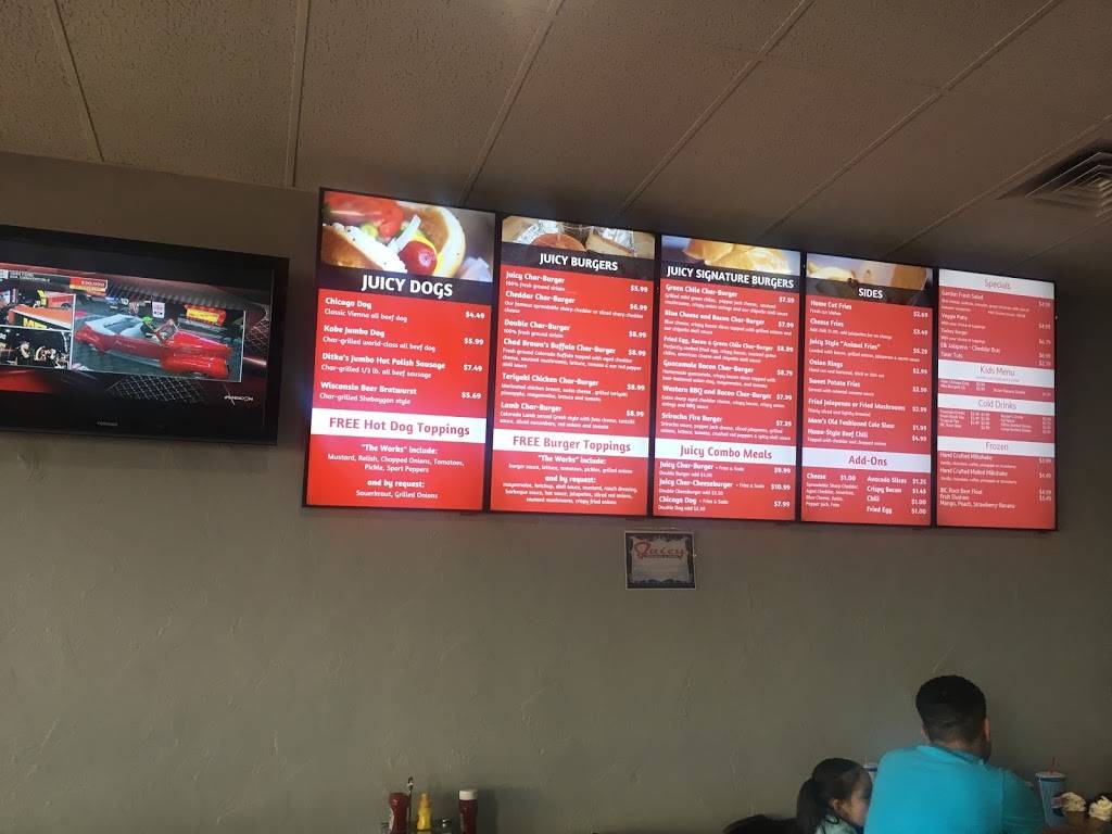 Juicy Burgers & Dogs | restaurant | 6878 S Yosemite St, Centennial, CO 80112, USA | 3037413647 OR +1 303-741-3647