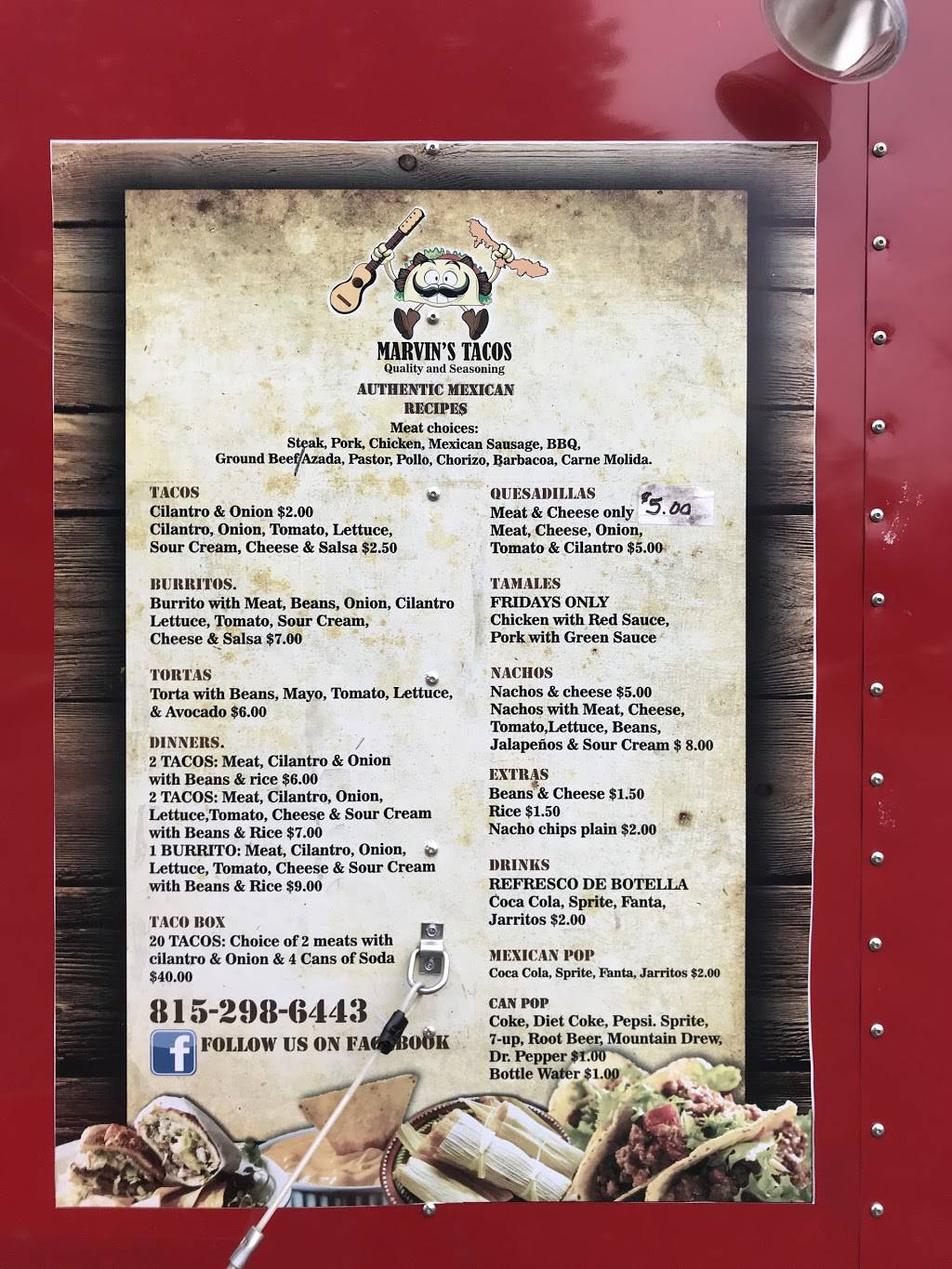 Marvins Tacos | restaurant | 1210 W Locust St, Belvidere, IL 61008, USA | 8152986443 OR +1 815-298-6443