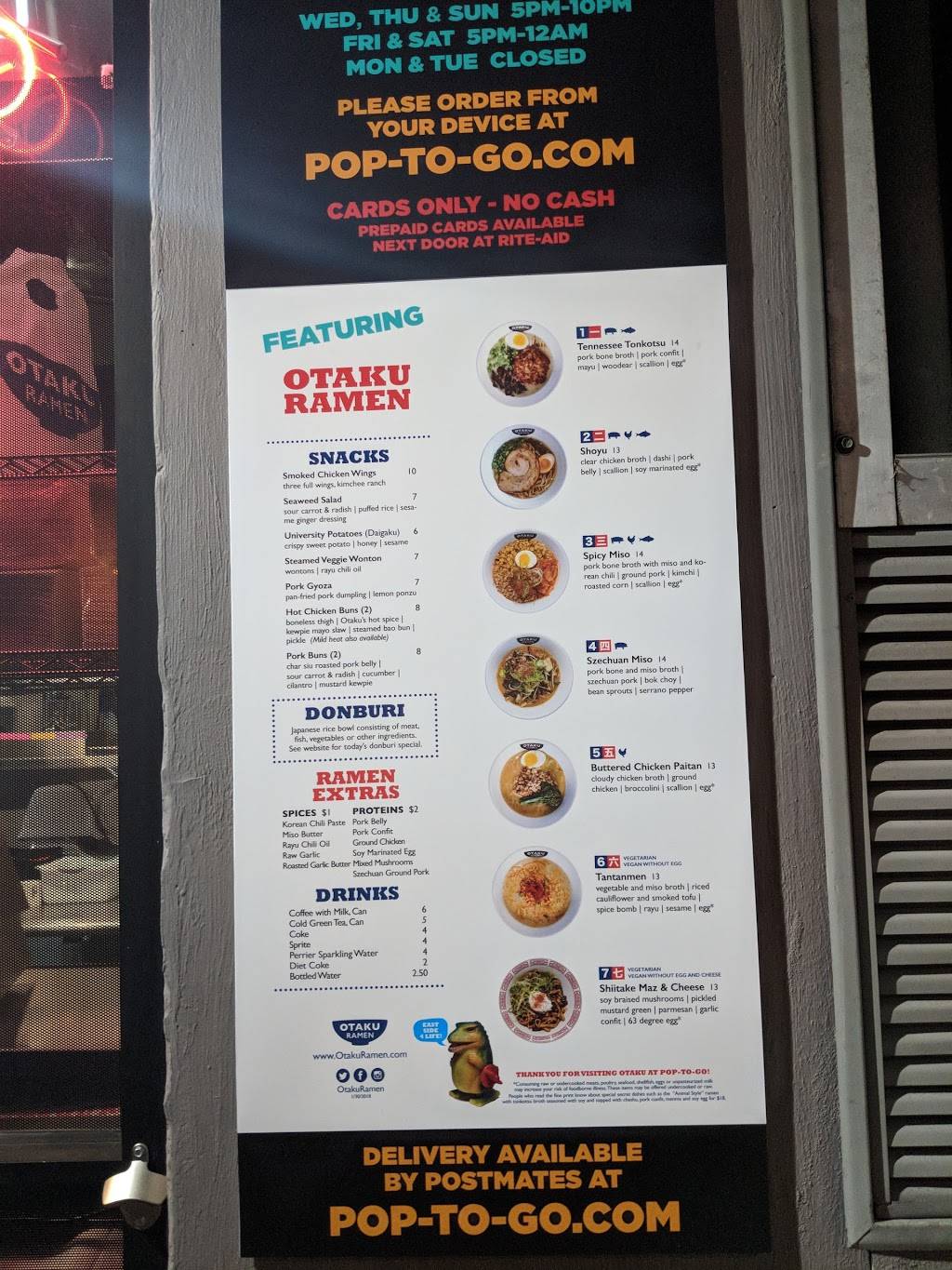 POP To-Go NOW Otaku-To-Go see new listing | restaurant | 604 Gallatin Ave #203, Nashville, TN 37206, USA | 6154545713 OR +1 615-454-5713