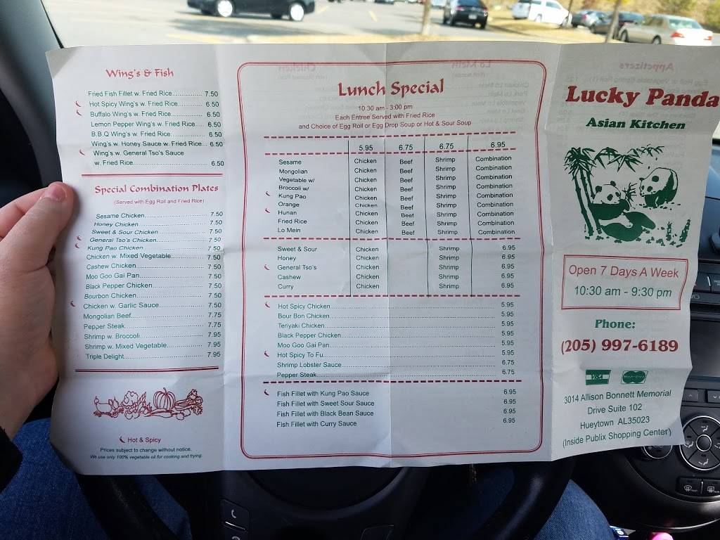 Lucky Panda | restaurant | 3014 Allison-Bonnett Memorial Dr #102, Bessemer, AL 35023, USA | 2059976189 OR +1 205-997-6189