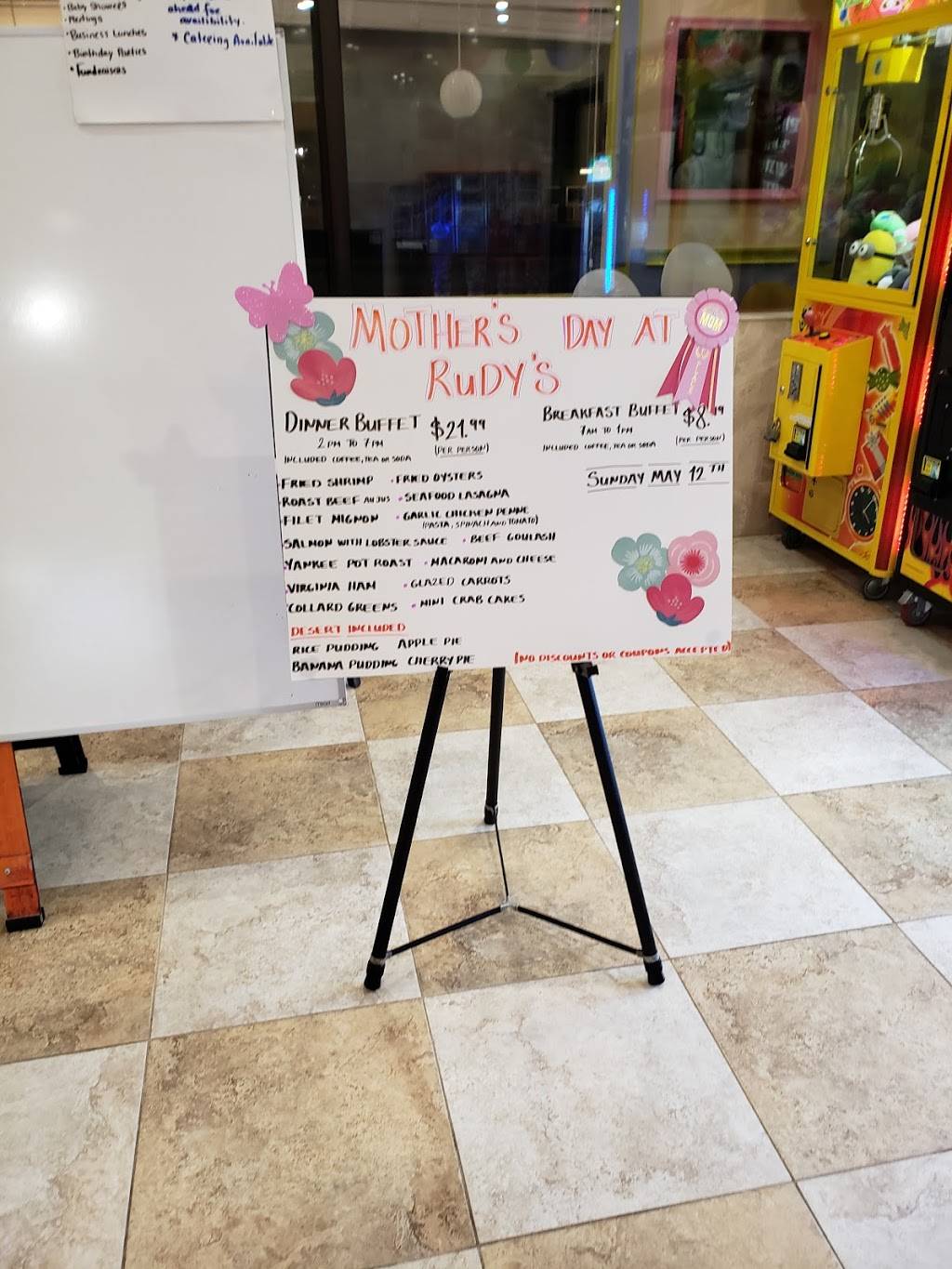 Rudys Family Restaurant | restaurant | 17064 S Dupont Hwy, Harrington, DE 19952, USA | 3027862766 OR +1 302-786-2766