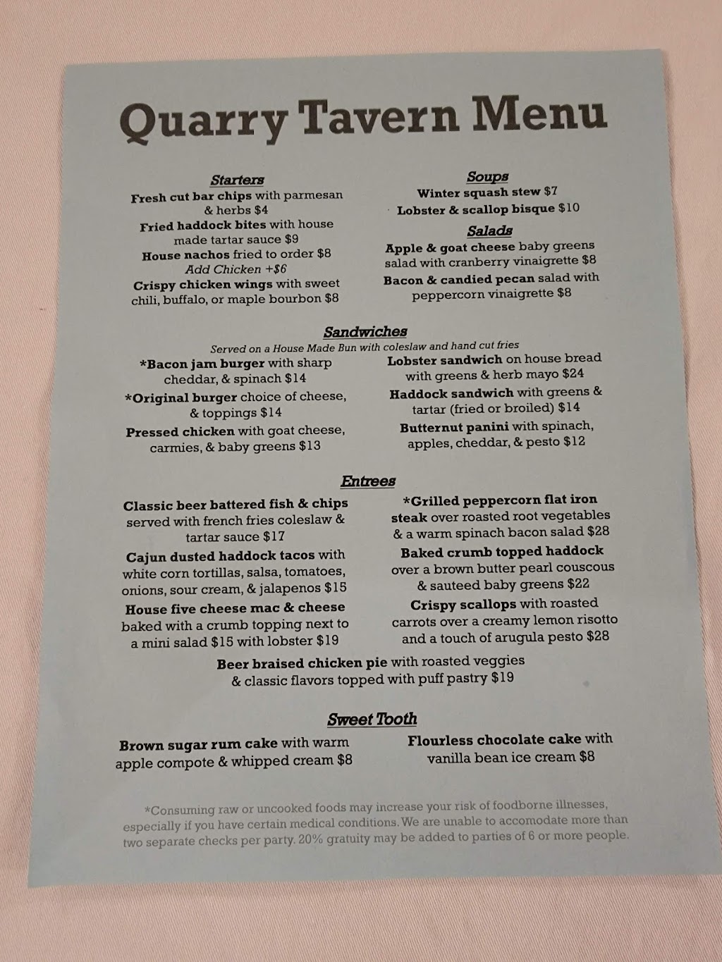 Quarry Tavern | restaurant | 21 Mechanic St, Tenants Harbor, ME 04860, USA | 2073728064 OR +1 207-372-8064