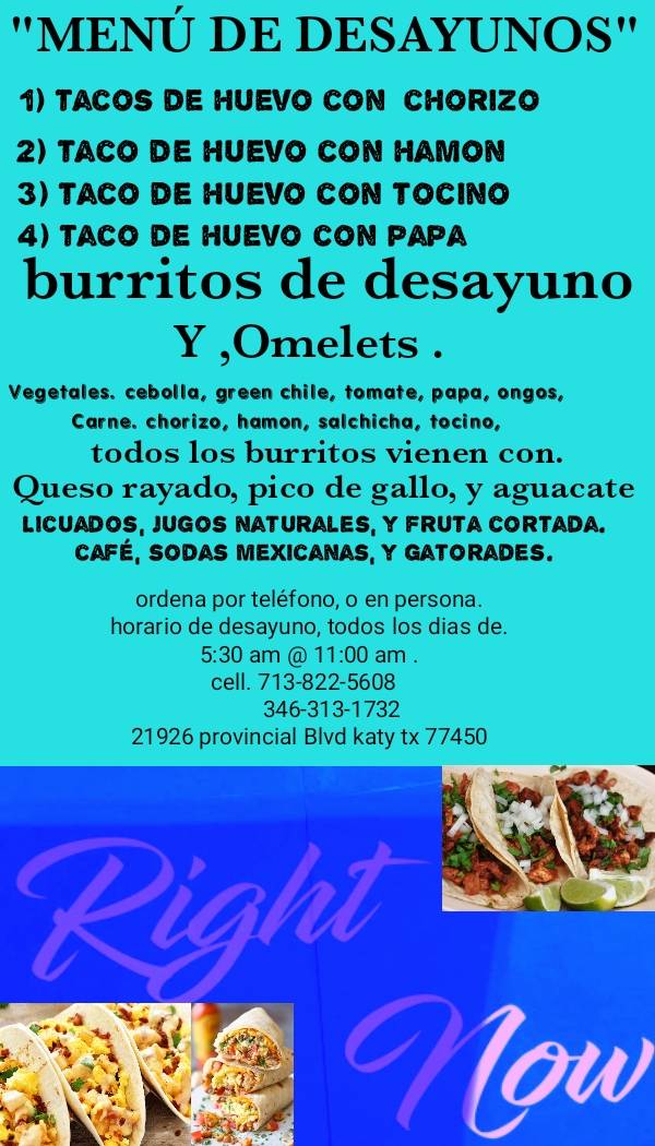 RIGHT NOW | restaurant | 21926 Provincial Blvd, Katy, TX 77450, USA | 7138225608 OR +1 713-822-5608