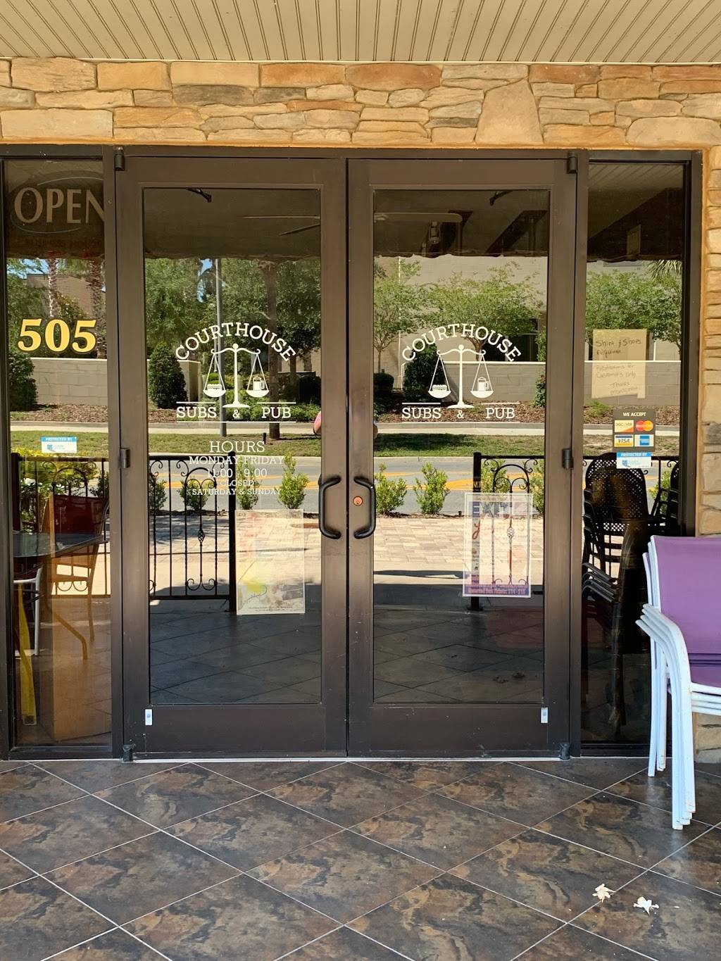 Courthouse Subs & Pub | restaurant | 505 W Main St, Tavares, FL 32778, USA | 3522534663 OR +1 352-253-4663