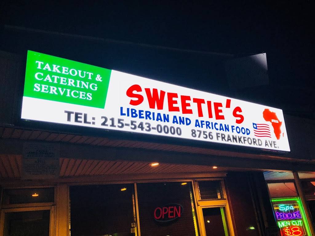 Sweeties Liberian African Restaurant | restaurant | 8756 Frankford Ave, Philadelphia, PA 19136, USA | 2155430000 OR +1 215-543-0000