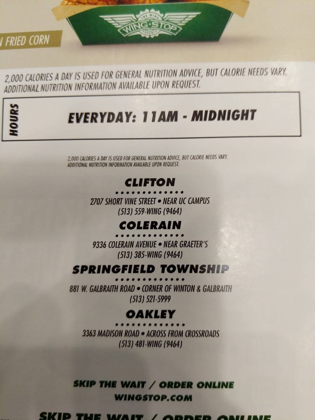 Wingstop | restaurant | 3363 Madison Rd, Cincinnati, OH 45209, USA | 5134819464 OR +1 513-481-9464