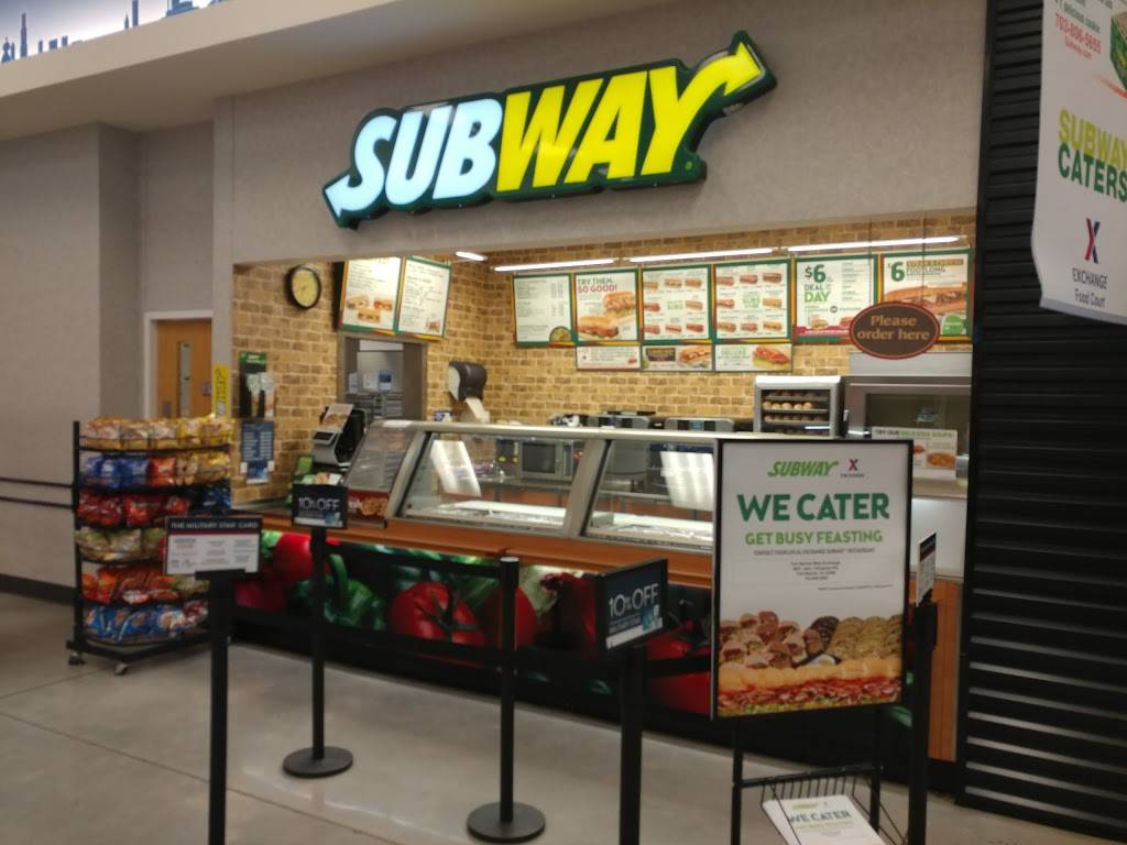 Subway Restaurants | restaurant | 8651 John J Kingman Rd, Fort Belvoir, VA 22060, USA | 7038065687 OR +1 703-806-5687