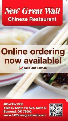 New Great Wall | meal delivery | 5910, 1425 S Santa Fe Ave, Edmond, OK 73003, USA | 4057151333 OR +1 405-715-1333