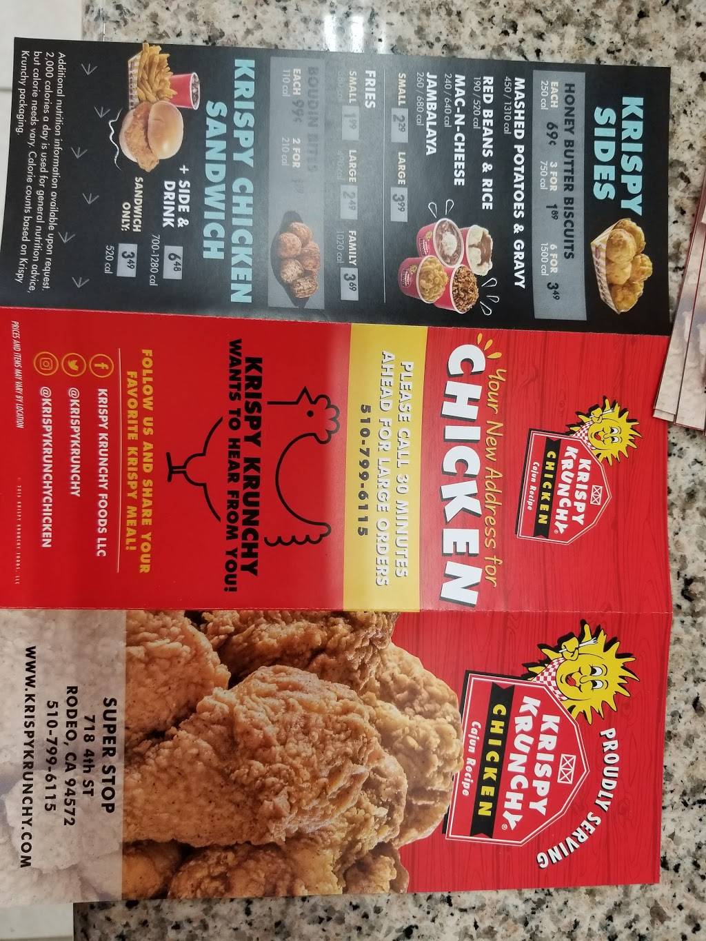 Krispy Krunchy Chicken | restaurant | 718 Fourth St, Rodeo, CA 94572, USA | 5107996115 OR +1 510-799-6115