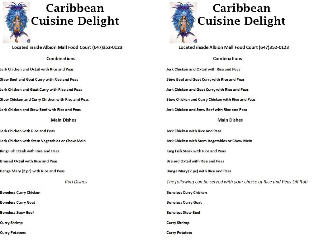 Dollys Caribbean Cuisine Delight | restaurant | Albion Center, 1530 Albion Rd, Etobicoke, ON M9V 1B4, Canada | 6473520123 OR +1 647-352-0123