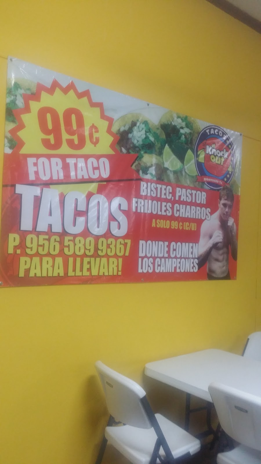 Tacos El Knock Out | restaurant | 1742 E Tyler St, Brownsville, TX 78520, USA | 9565899367 OR +1 956-589-9367