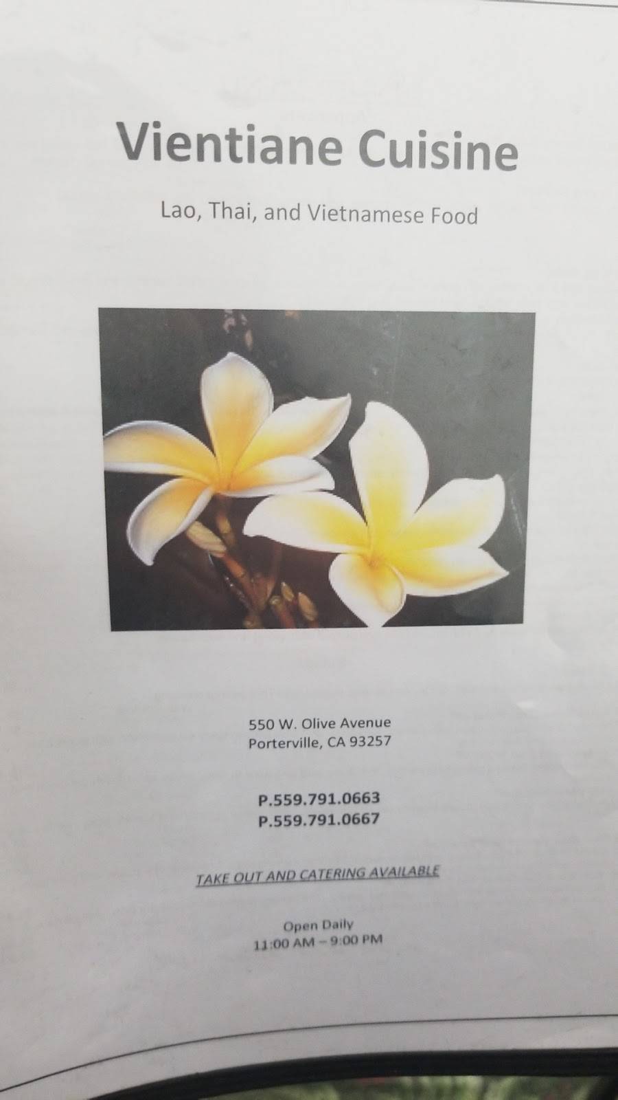 Vientiane Cuisine | restaurant | 550A W Olive Ave, Porterville, CA 93257, USA | 5597910663 OR +1 559-791-0663