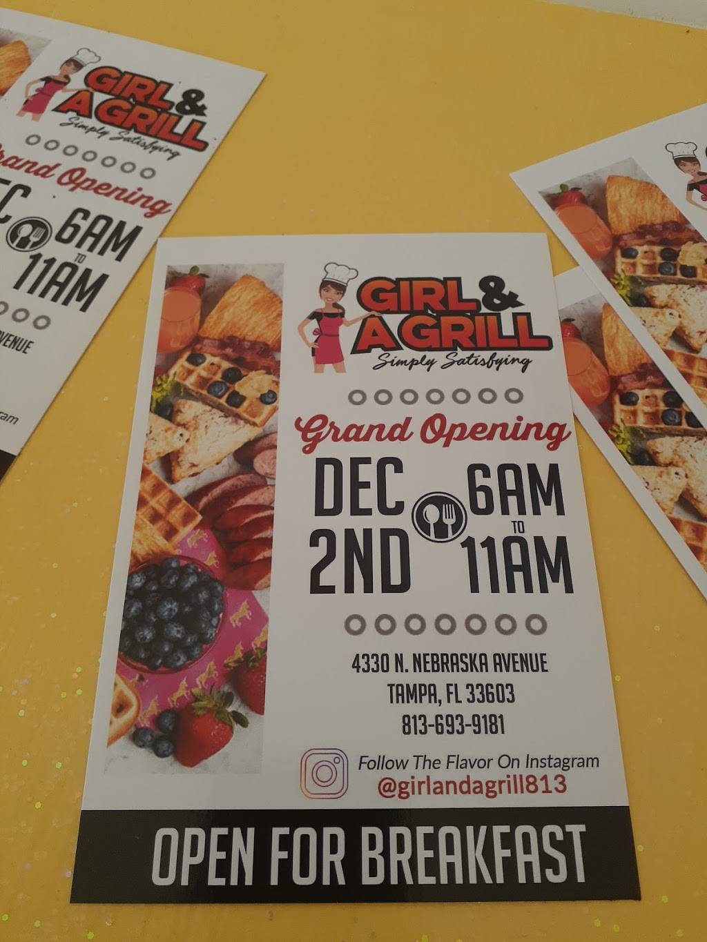 Girl And A Grill | restaurant | 4330 N Nebraska Ave, Tampa, FL 33603, USA | 8136939181 OR +1 813-693-9181