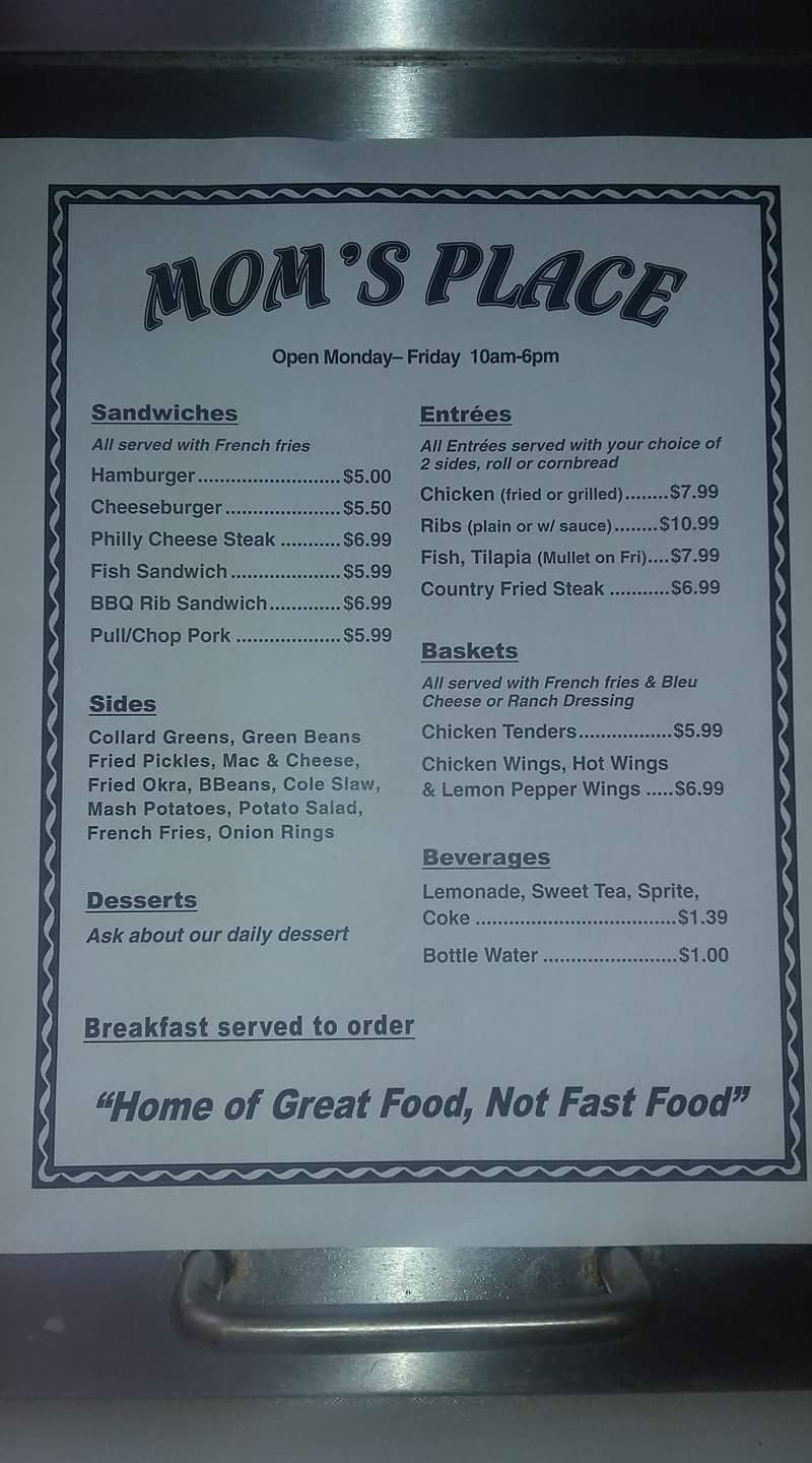 Moms Place | restaurant | 623 hwy 95a &, US-29, Cantonment, FL 32533, USA | 8504972068 OR +1 850-497-2068